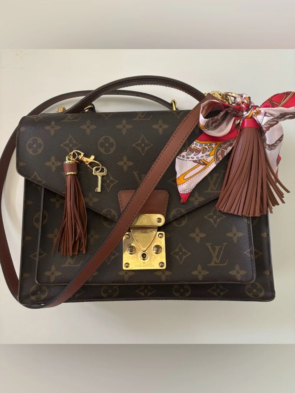 Louis Vuitton Monceau 28 Monogram Satchel Crossbody Purse Gold Hardware Vintage - Picture 13 of 17